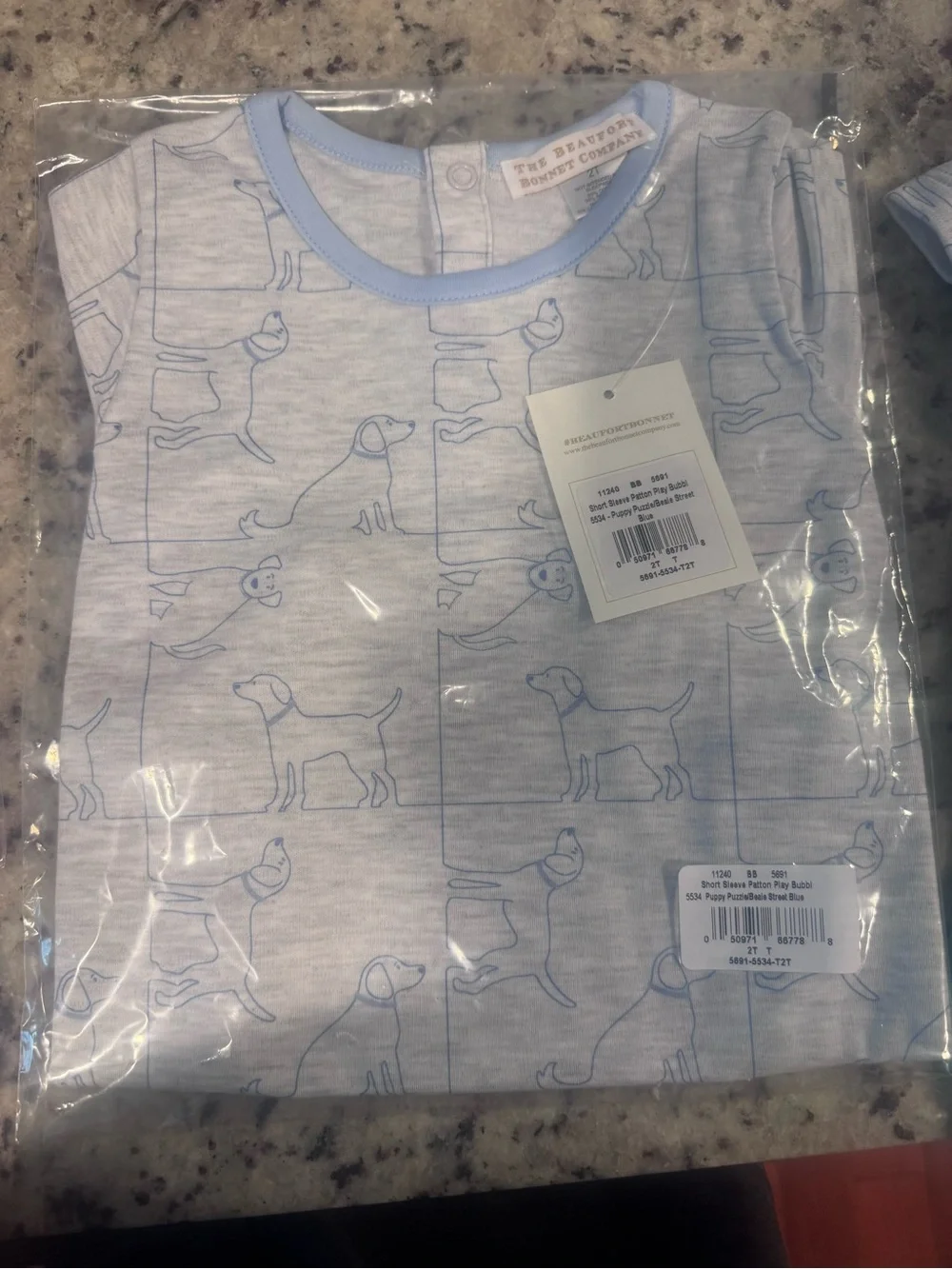 The Beaufort Bonnet Company Patton Play Short Sleeve Bubble Puppy Puzzle